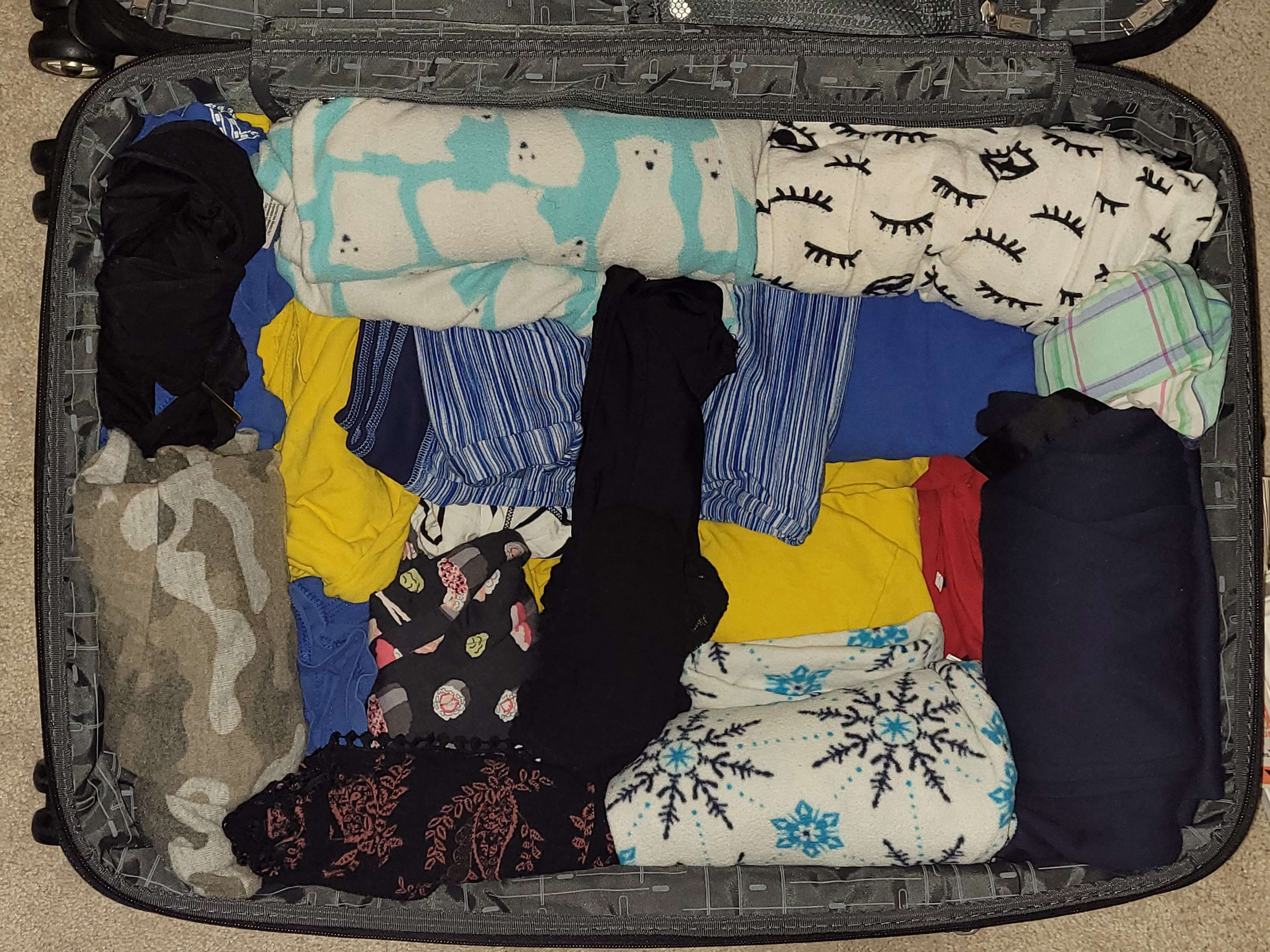 suitcase full of clothes