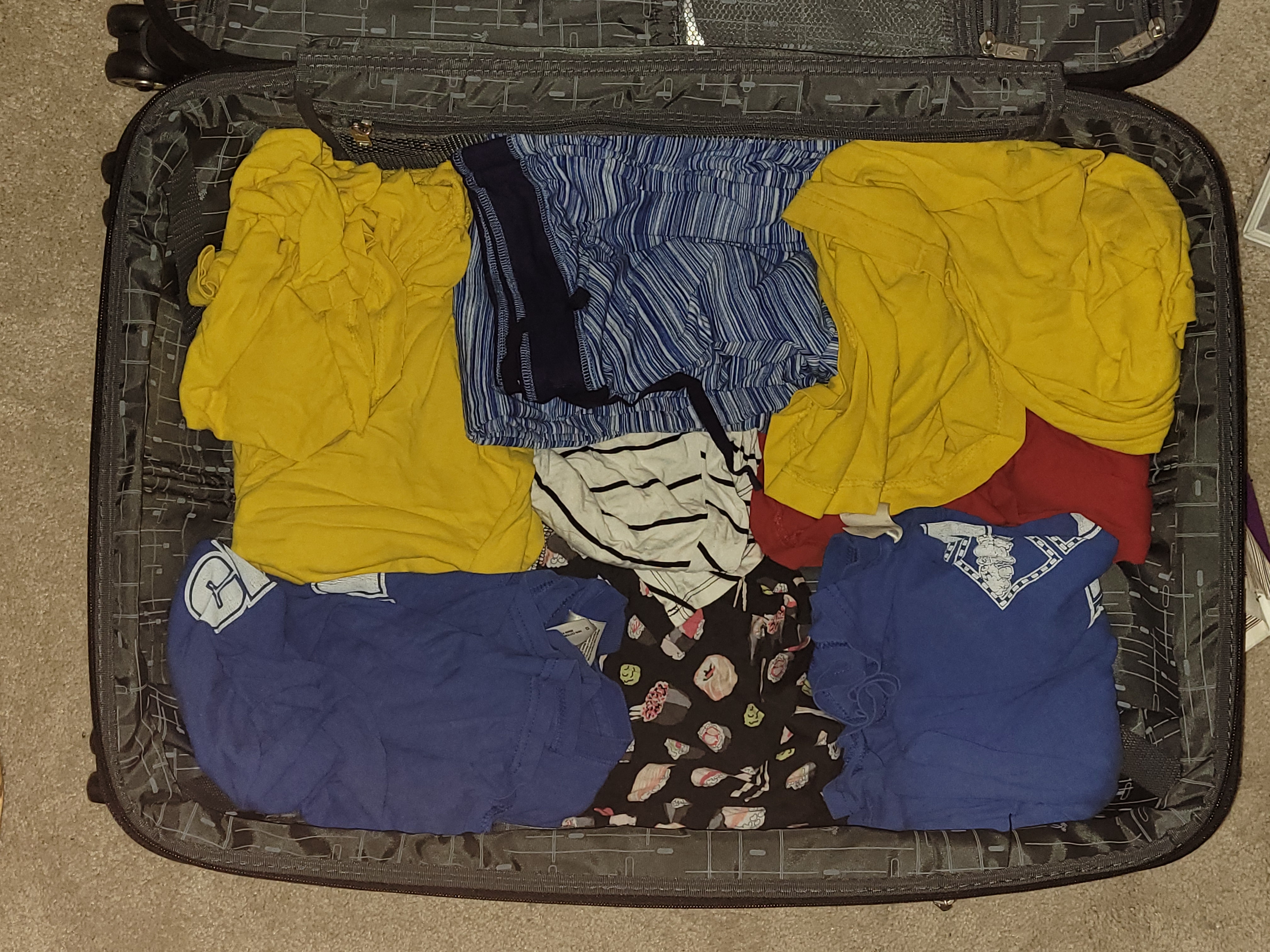 suitcase full of clothes